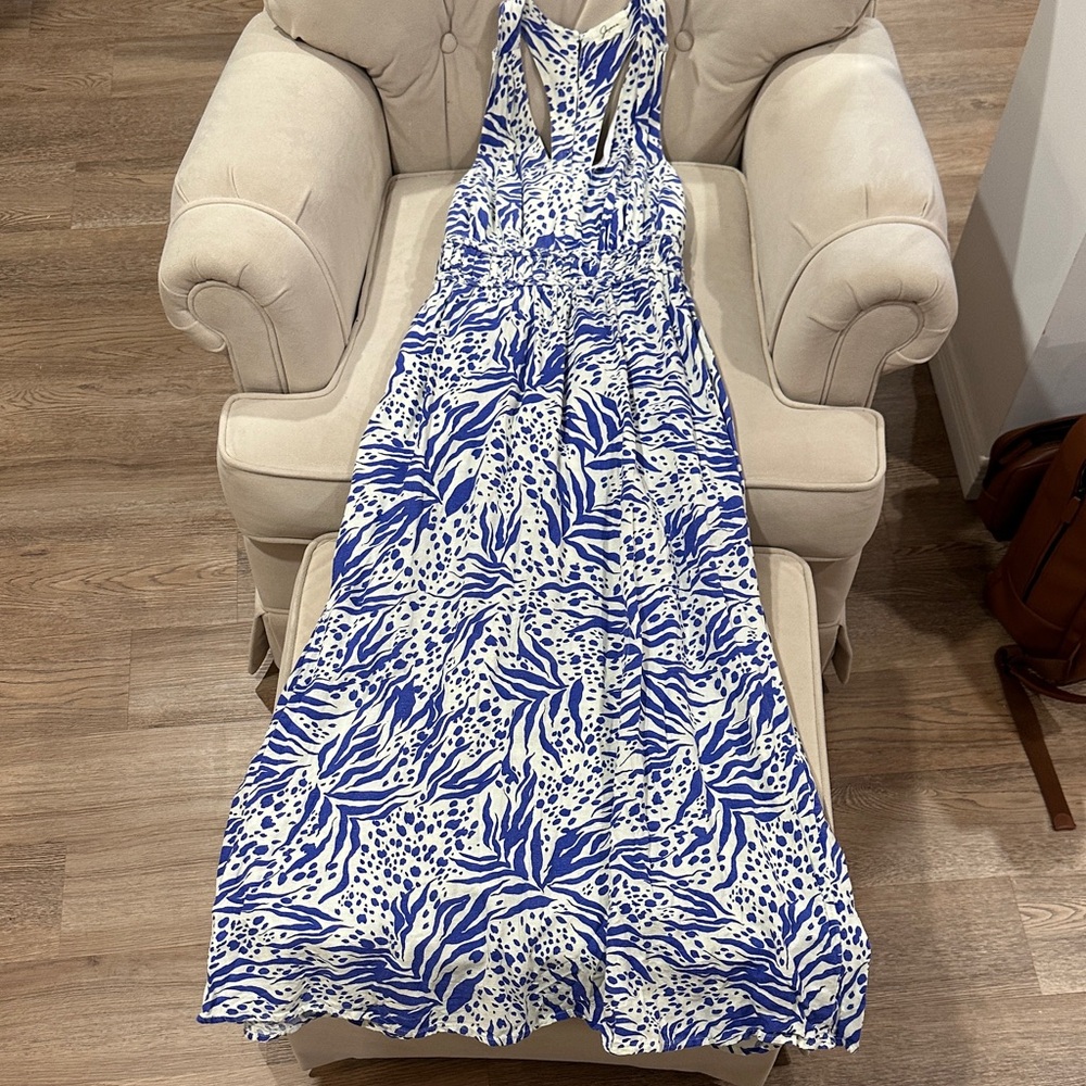 Blue and White Maxi Dress